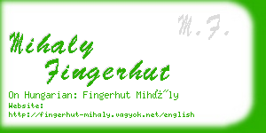 mihaly fingerhut business card